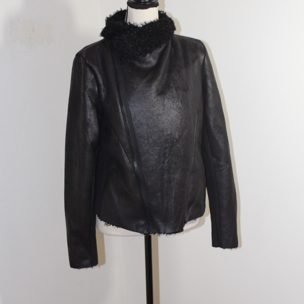 Simply Vera Vera Wang, Faux leather jacket with faux Fur on the inside ...